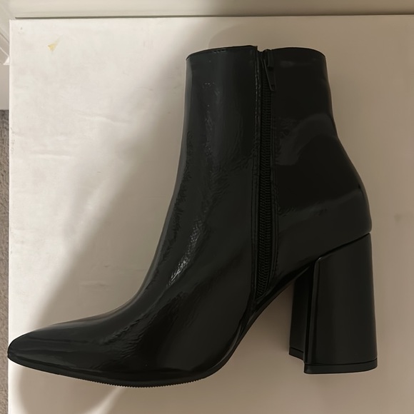 Nasty Gal Patent Leather Pointed Toe Ankle Boots - Picture 8 of 16